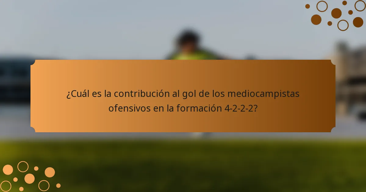¿Cuál es la contribución al gol de los mediocampistas ofensivos en la formación 4-2-2-2?
